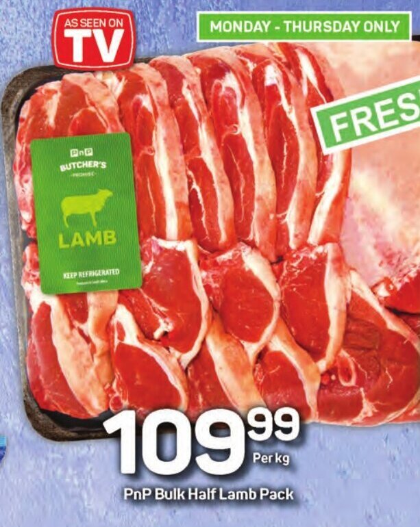 Pnp Bulk Half Lamb Pack Offer At Pick N Pay