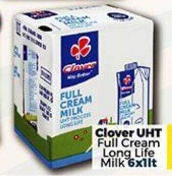 Clover UHT Full Cream Long Life Milk 6x1lt Offer At Take N Pay