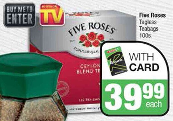 Five Roses Tagless Teabags 100s Offer At Spar