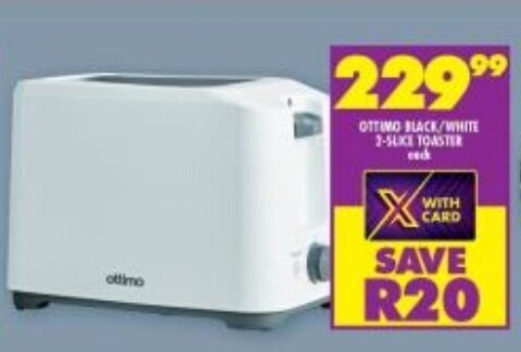 Ottimo Black White Slice Toaster Each Offer At Shoprite