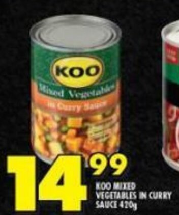 Koo Mixed Vegetables In Curry Sauce 420g Offer At Shoprite