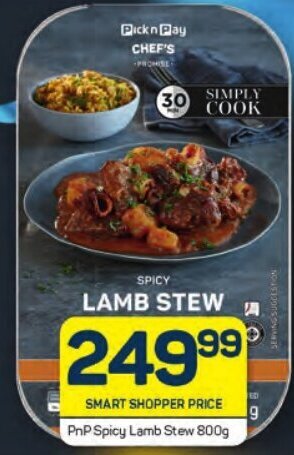 PnP Spicy Lamb Stew 800g Offer At Pick N Pay