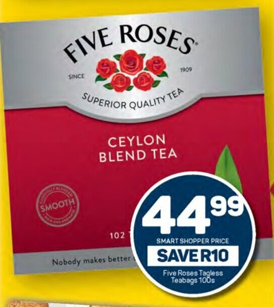 Five Roses Tagless Teabags S Offer At Pick N Pay