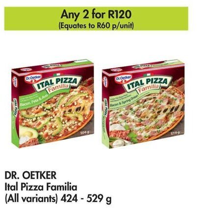 Dr Oetker Ital Pizza Familia All Variants G Offer At Makro