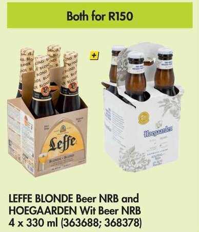 LEFFE BLONDE Beer NRB And HOEGAARDEN Wit Beer NRB 4 X 330 Ml 363688