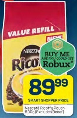 Nescaf Ricoffy Pouch G Excludes Decaf Offer At Pick N Pay