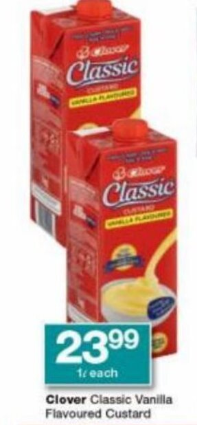 Clover Classic Vanilla Flavoured Custard Offer At Checkers