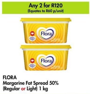 Flora Margarine Fat Spread Regular Or Light Kg Offer At Makro