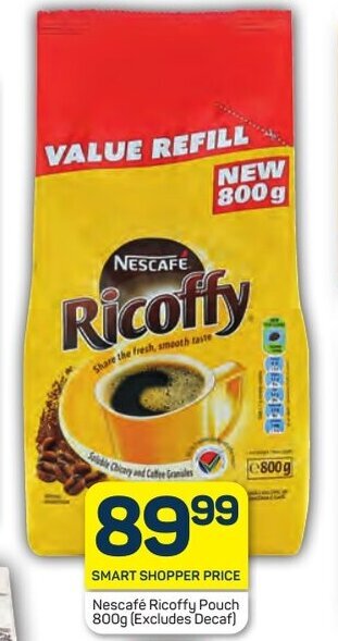 Nescaf Ricoffy Pouch G Excludes Decaf Offer At Pick N Pay