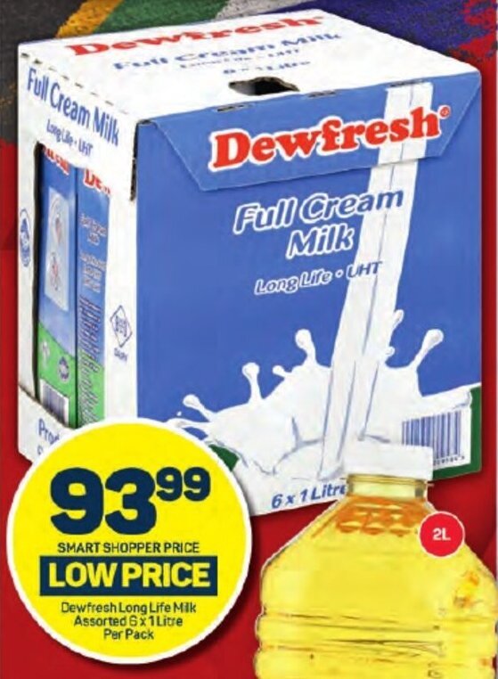 Dewfresh Long Life Milk Assorted 6x 1Litre Per Pack Offer At Pick N Pay