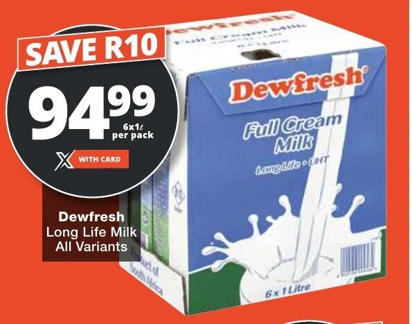 Dewfresh Long Life Milk All Variants Offer At Checkers