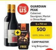 Guardian Peak Cabernet Sauvignon Merlot Or Shiraz Rose 6 X 750ml Offer