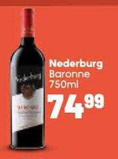 Nederburg Baronne 750ml Offer At Spar