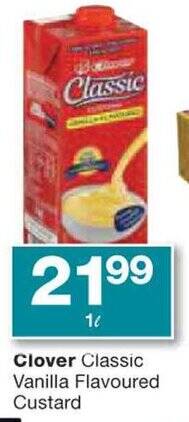 Clover Classic Vanilla Flavoured Custard Offer At Checkers