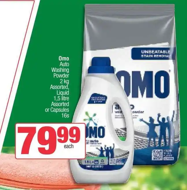 Omo Auto Washing Powder 2kg Assorted Liquid 1 5 Litre Assorted Or