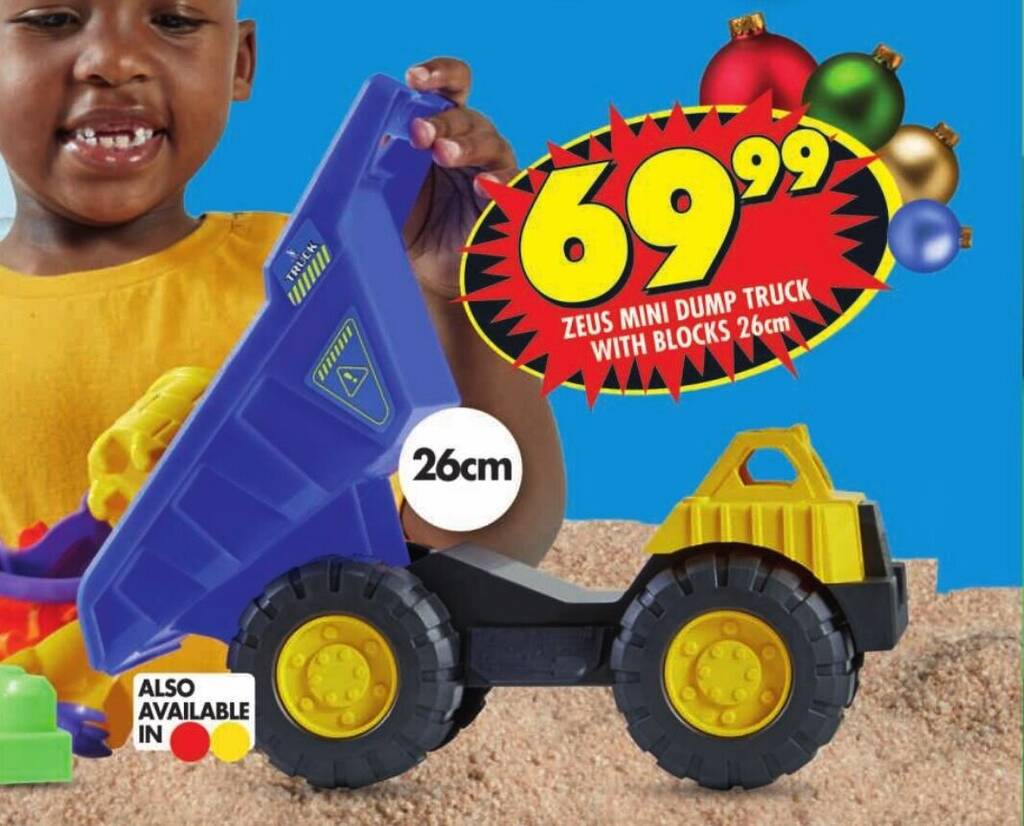 ZEUS MINI DUMP TRUCK WITH BLOCKS 26cm Offer At Shoprite