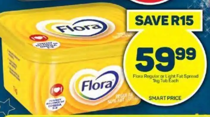 Flora Regular Or Light Fat Spread 1kg Tub Each Offer At Pick N Pay