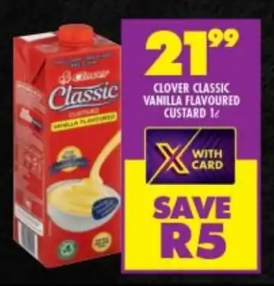 CLOVER CLASSIC VANILLA FLAVOURED CUSTARD 1L Offer At Shoprite