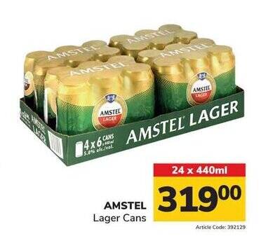 AMSTEL Lager Cans Offer At Jumbo