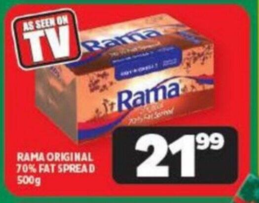 Rama Original Fat Spread G Offer At Usave