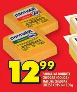 PARMALAT BONNITA CHEDDAR GOUDA MATURE CHEDDAR CHEESE CUTS Per 100g