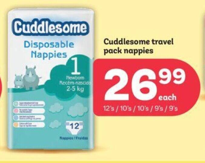 Cuddlesome Travel Pack Nappies Offer At Pep