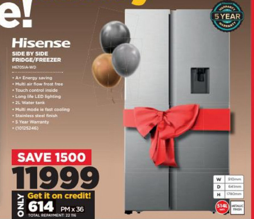 Hisense Side By Side Fridge Freezer Offer At HiFi Corp