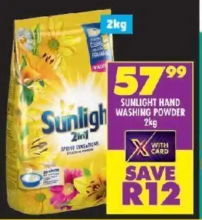 SUNLIGHT HAND WASHING POWDER 2kg Offer At Shoprite