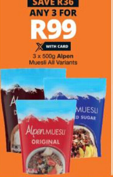 Alpen Muesli All Variants X G Offer At Checkers Hyper