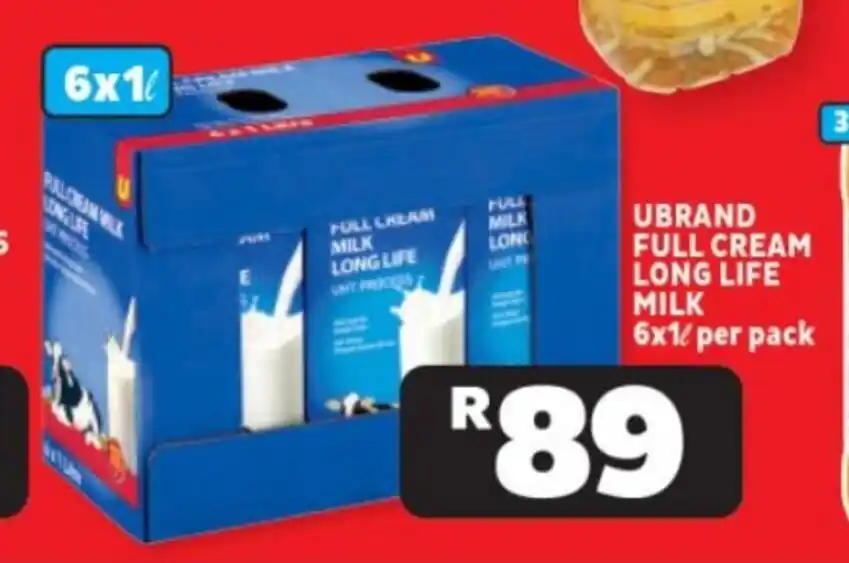 Ubrand Full Cream Long Life Milk X L Per Pack Offer At Usave