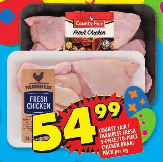 County Fair Farmbest Fresh Piece Piece Chicken Braai Pack Per Kg