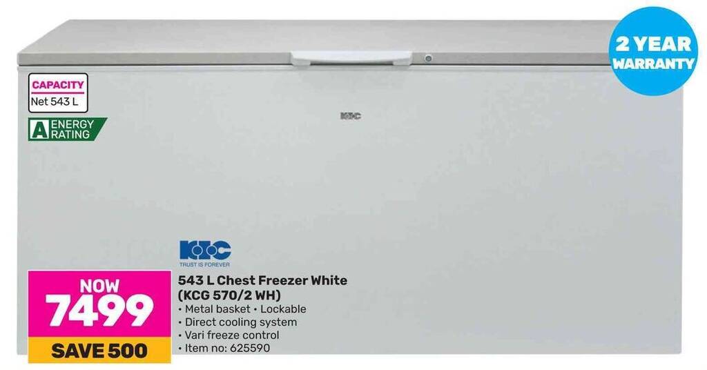 543 L Chest Freezer White KCG 570 2 WH Offer At Game