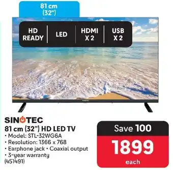 Sinotec Cm Hd Led Tv Offer At Makro