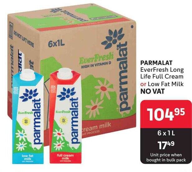 PARMALAT EverFresh Long Life Full Cream Or Low Fat Milk Offer At Makro