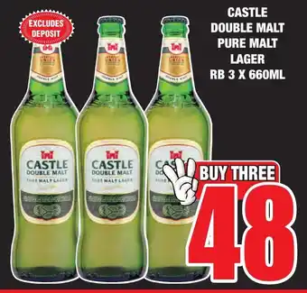 CASTLE DOUBLE MALT PURE LAGER BEER 24x410ml Cans Offer At Shoprite