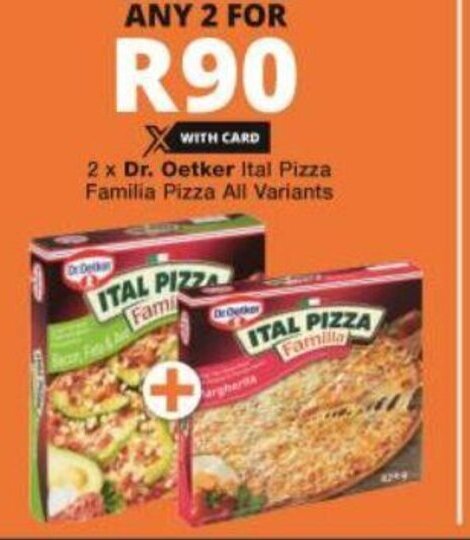 Dr Oetker Ital Pizza Familia Pizza All Variants Offer At Checkers