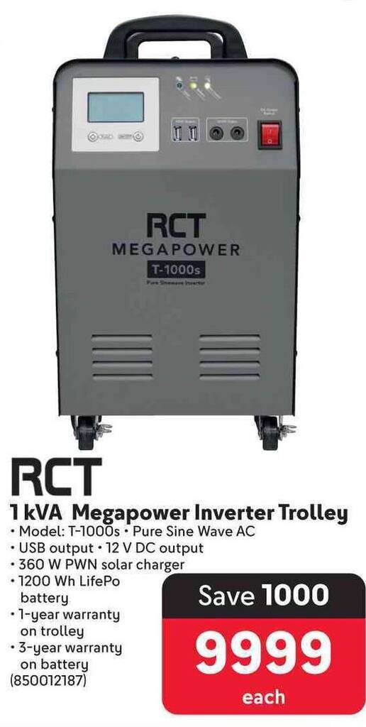 RCT 1 KVA Megapower Inverter Trolley Offer At Makro