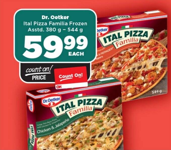 Dr Oetker Ital Pizza Familia Frozen Asstd 380 G 544 G Offer At OK Foods