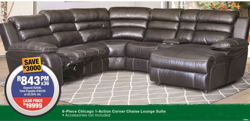 6 Piece Chicago 1 Action Corner Chaise Lounge Suite Offer At OK Furniture