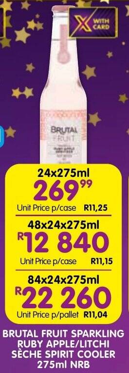 Brutal Fruit Sparkling Ruby Apple Litchi S Che Spirit Cooler Nrb Offer