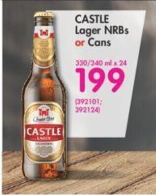 Castle Lager NRBs Or Cans 330 340ml X 24 Offer At Makro