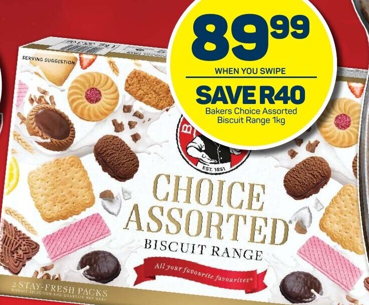 Bakers Choice Assorted Biscuit Range 1kg Offer At Pick N Pay