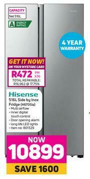 Hisense L Side By Inox Fridge H Sia Offer At Game