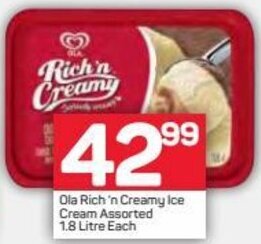 Ola Rich N Creamy Ice Cream Assorted Litre Offer At Pick N Pay