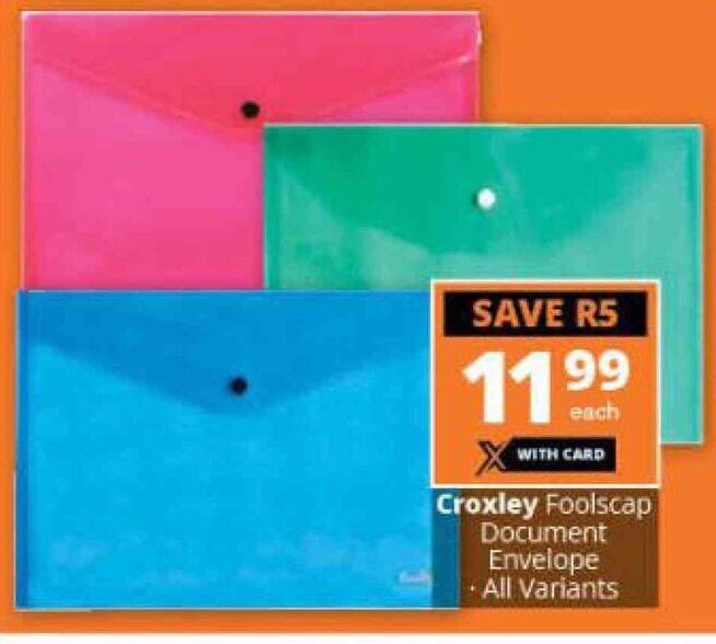 Croxley Foolscap Document Envelope Offer At Checkers