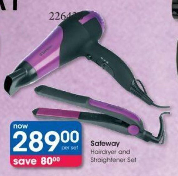 Safeway Hairdryer And Straightener Set Offer At Clicks