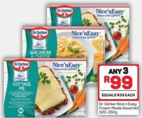 Dr Oetker Nice N Easy Frozen Meals Assorted G Offer At Pick N Pay