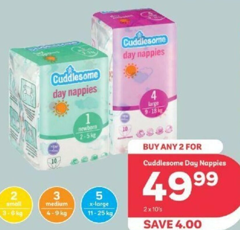 Cuddlesome Day Nappies X S Offer At Pep