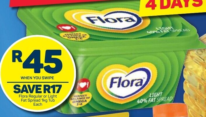 Flora Regular Or Light Fat Spread 1kg Offer At Pick N Pay