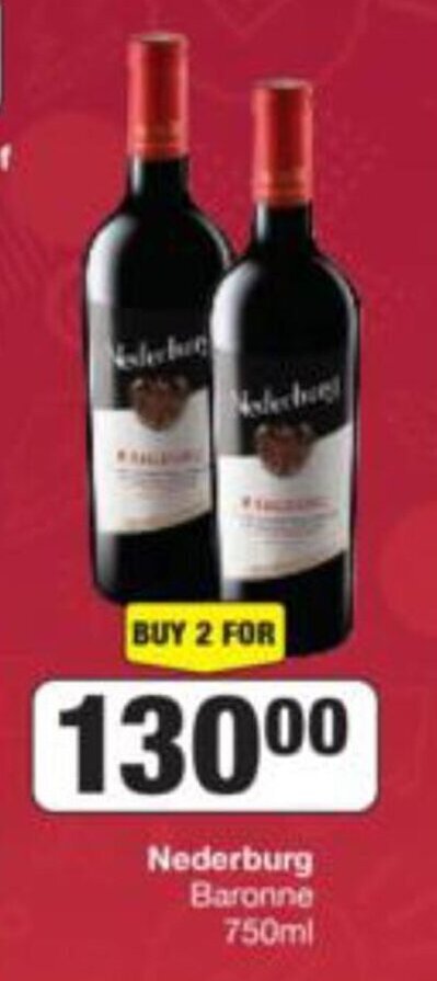 Nederburg Baronne Ml Offer At Spar Tops